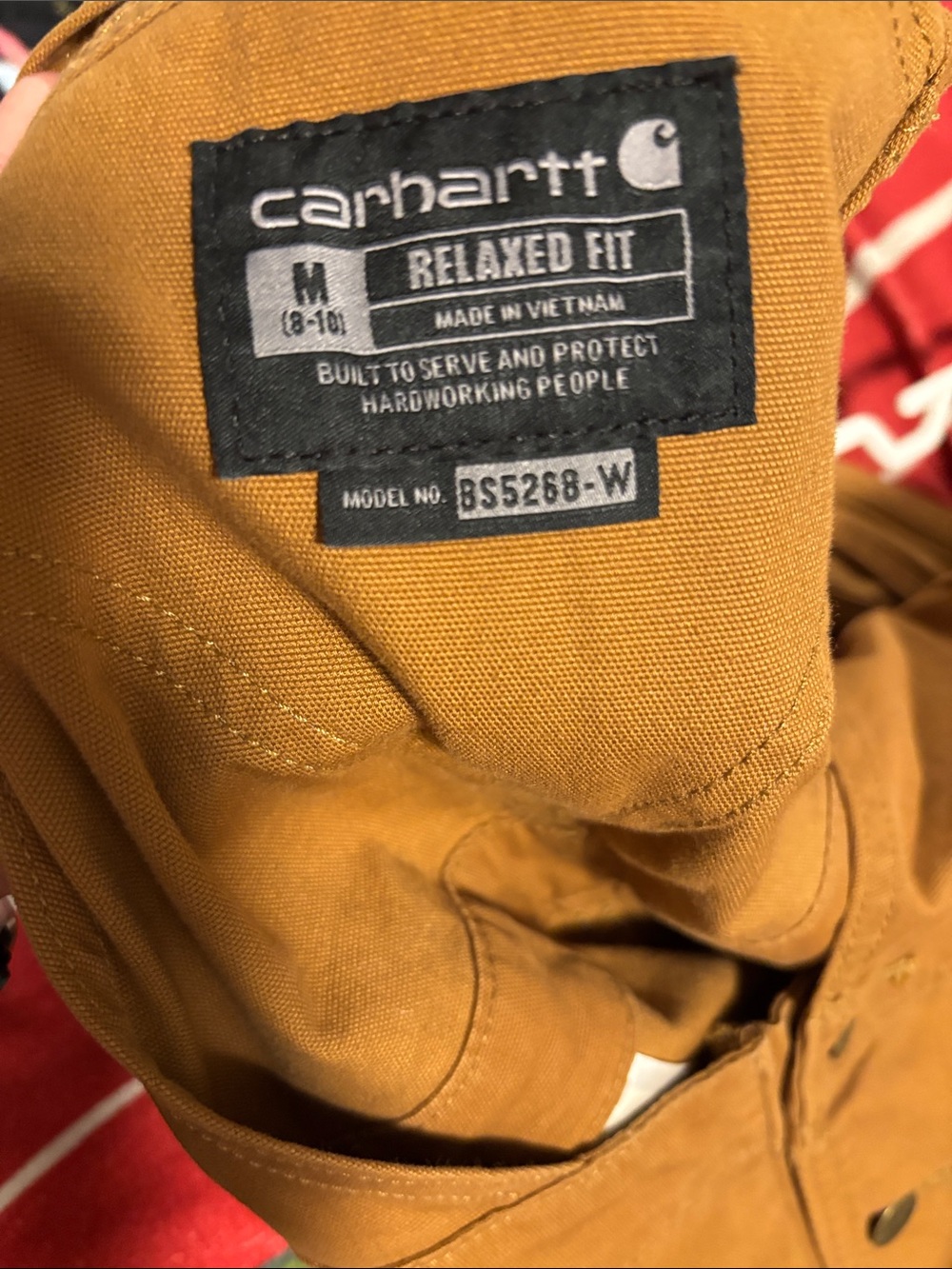 Carhartt Womens Canvas Short Overalls Tan Duck Carpenter Shortalls Size M. - Picture 5 of 5